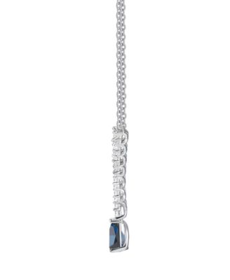 Sapphire (7/8 ct. t.w.) And Diamond (1/3 ct. t.w.) Necklace in 14k White Gold (Also Available in Emerald & Ruby)