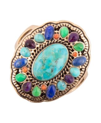 Concho Colorful Golden Statement Ring