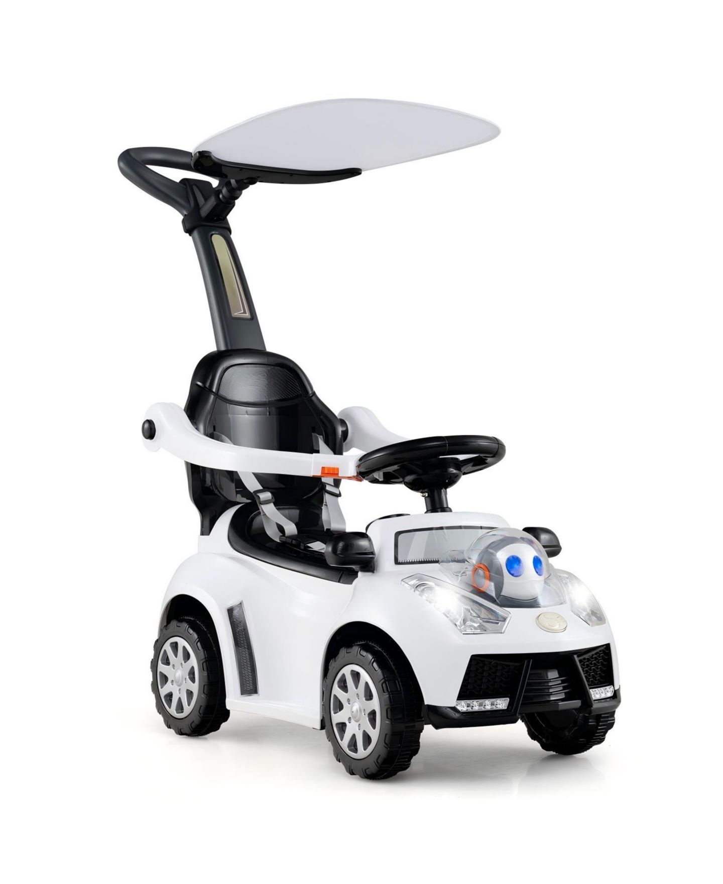 Детская игрушка HONGGE 3 in 1 Toddler Push Car Interactive Steering Wheel Ride-On Toy, Ages 1-3, цвет: Белый — фото 1