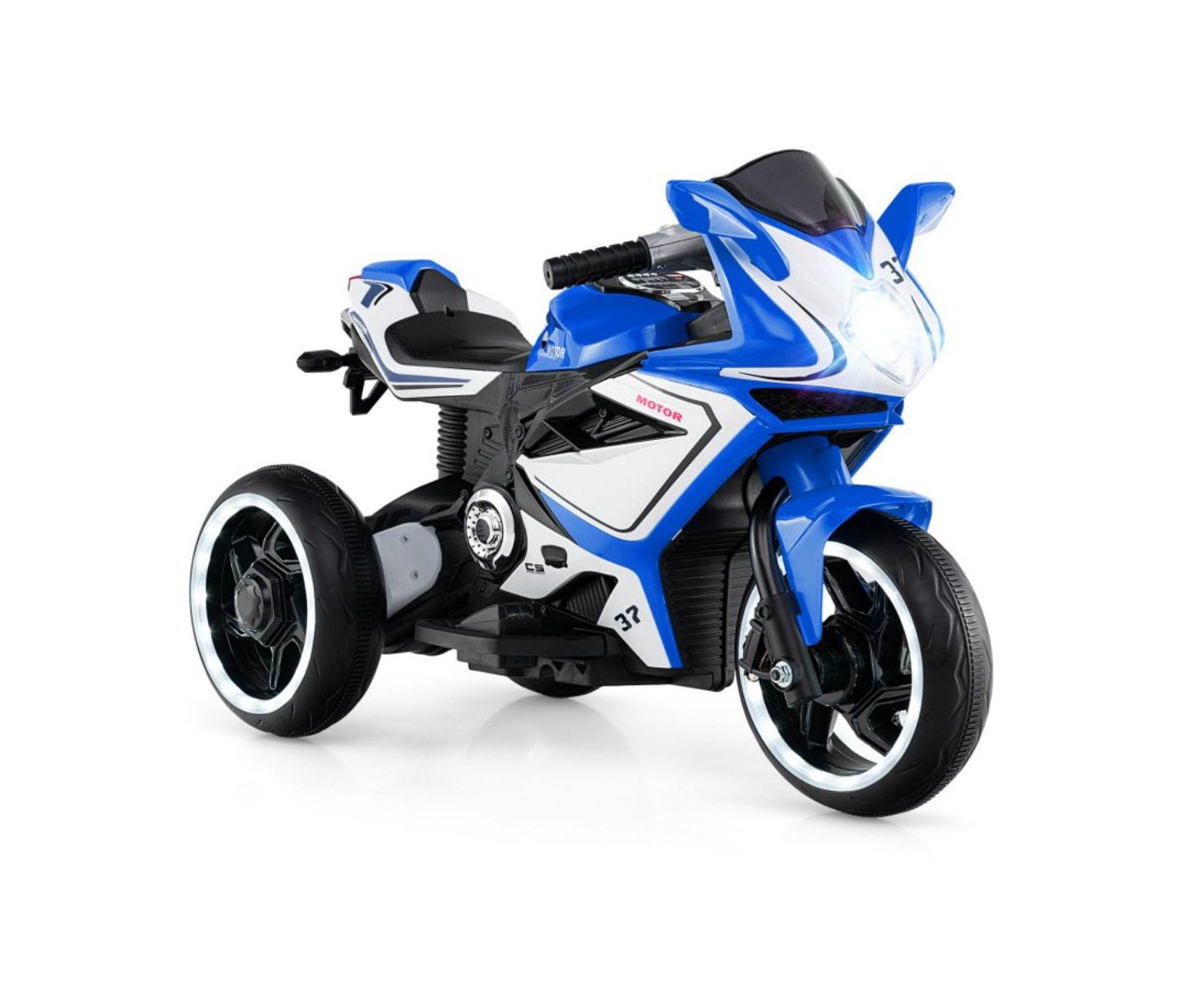 Детская игрушка HONGGE 6V Kids Ride On Motorcycle with LED Lights, цвет: Тёмно-синий — фото 2
