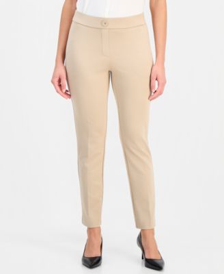 Petite Pont&eacute;-Knit Pull-On Slim Pants