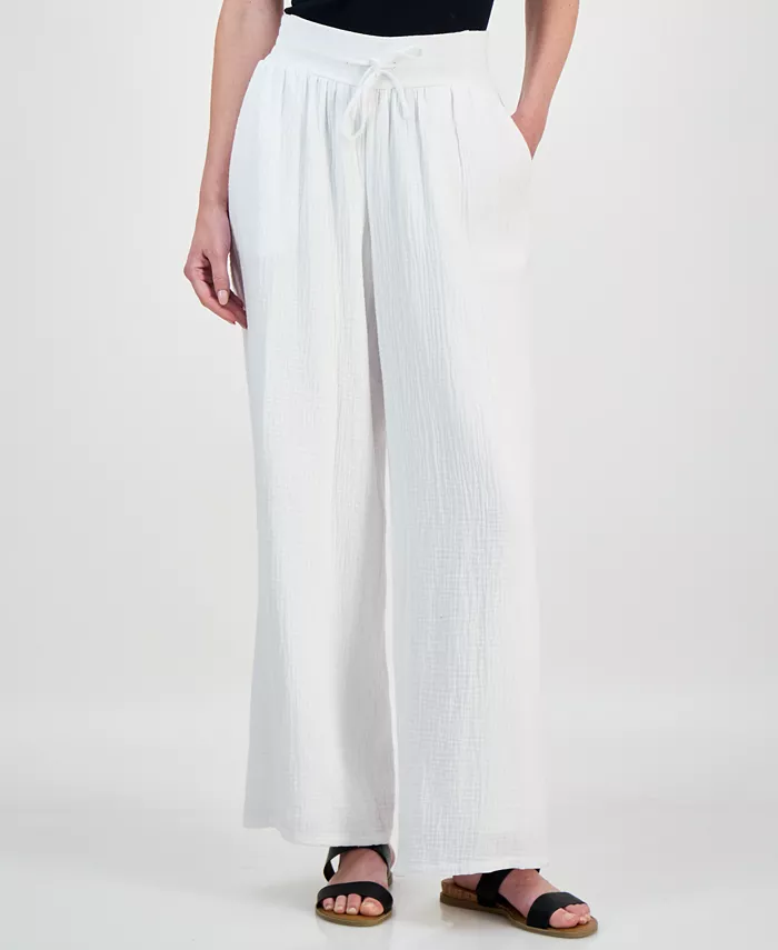 Women's Wide Leg Cotton Gauze Pants