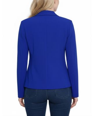 Petite Cropped Long Sleeve Crepe Jacket