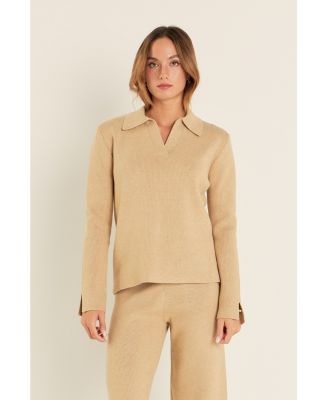 Women's Collared Knit Sweater