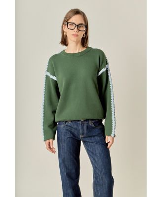 Women's Stitch Detailed Crew Neck Knit