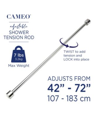 Adjustable Shower Curtain Rod 42” -72”, Spring tension Stainless Steel Telescoping Rod, Heavy Duty, Rust Resistant
