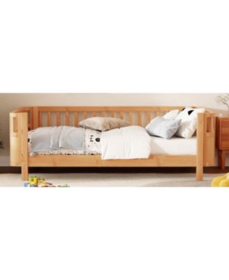 Twin Wood Platform Bed with Rails