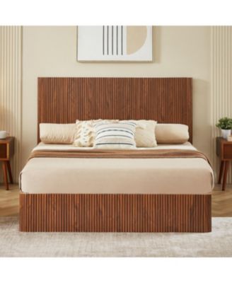 Streamdale Queen Size Lift Up Storage Bed Frame, Walnut