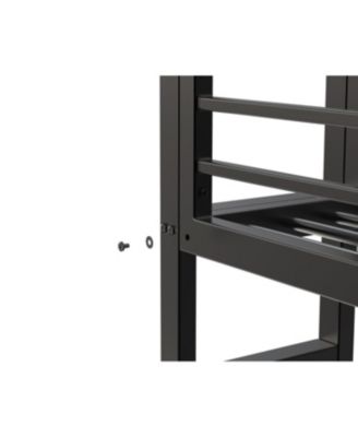 Streamdale Loft Bed with Desk, Full Size Metal Loft Bed Frame, Black