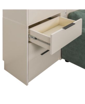 Streamdale Queen Wall Murphy Bed w/Hydraulic Storage, Sofa, Shelves, Drawers, LED/USB