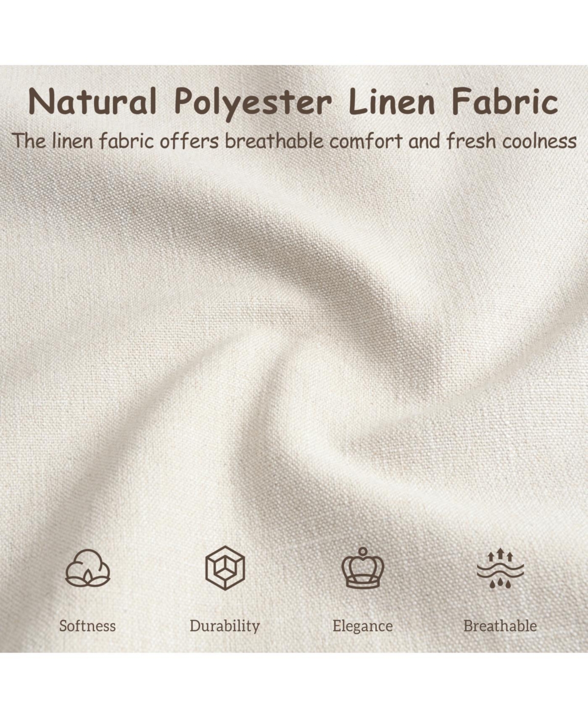 Streamdale Furniture Streamdale King Size Beige Linen Upholstered Platform Bed with Thick Headboard/Footboard