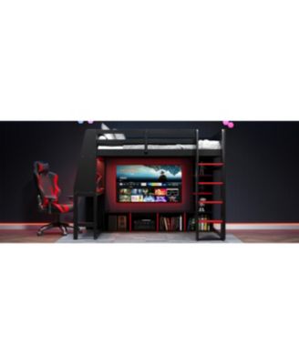 Streamdale Twin Gaming Loft Bed with Desk & Storage