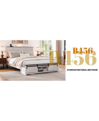Streamdale  Furniture Queen Bed Frame Upholstered Headboard, Storage, LED, Pet Bed, Easy Assembly