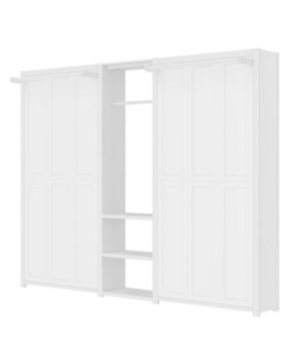 Twin Murphy Bed with Wardrobe, Shelves & Power Outlets, White