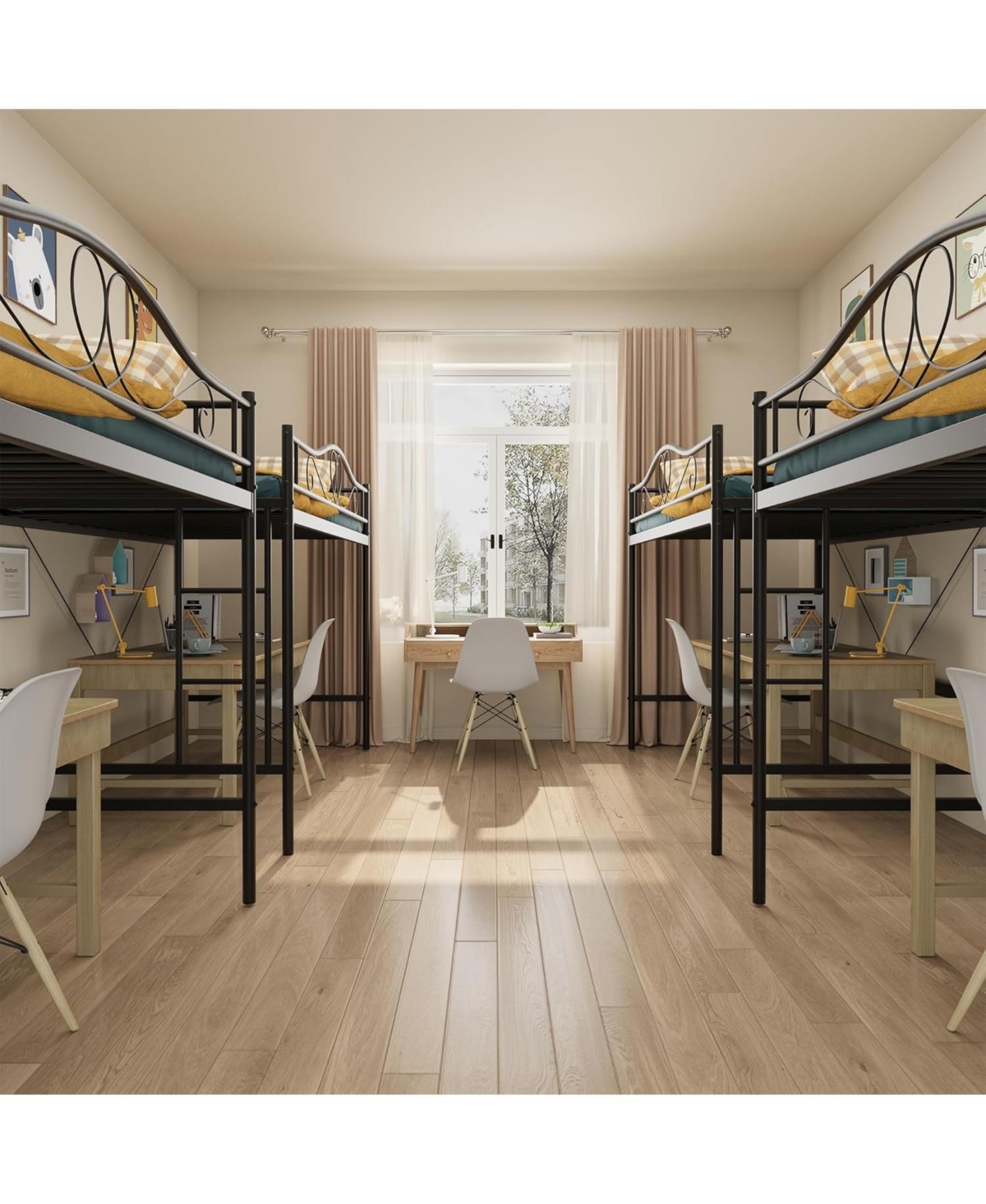 gaomon Twin Metal Loft Bed with Ladder and Full-Length Guardrail, Heavy Duty Space-Saving Frame 400 Lbs Capacity, Noise-Free