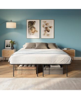 14" Metal Platform Bed Frame with No-Tool Assembly, Textured Anti-Slip Surface - 2500 lb. Weight Capacity, Extra Underbed Storage