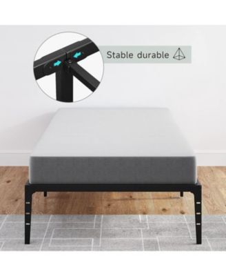 Twin Size 14 Inch Metal Platform Bed Frame with Under Bed Storage Heavy Duty Steel Slats