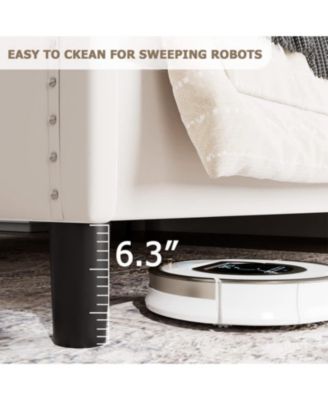 Queen Bed Frame  Upholstered 4 Storage Drawers Wingback Headboard Charging Station Button Tufted