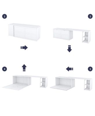 Versatile Queen Size Murphy Bed with Rotable Desk