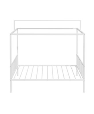 Streamdale Montessori 3-in-1 Convertible Metal Toddler Bed with Canopy, Twin, Black