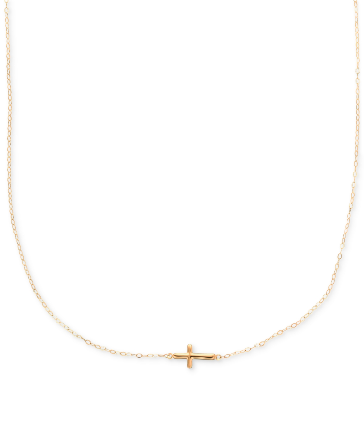 Sideways Cross Pendant Necklace in 10k Gold - Yellow Gold