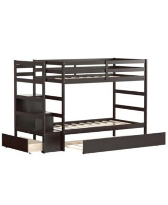Sturdy Modern Bunk Bed with Storage for Kids or Adults
