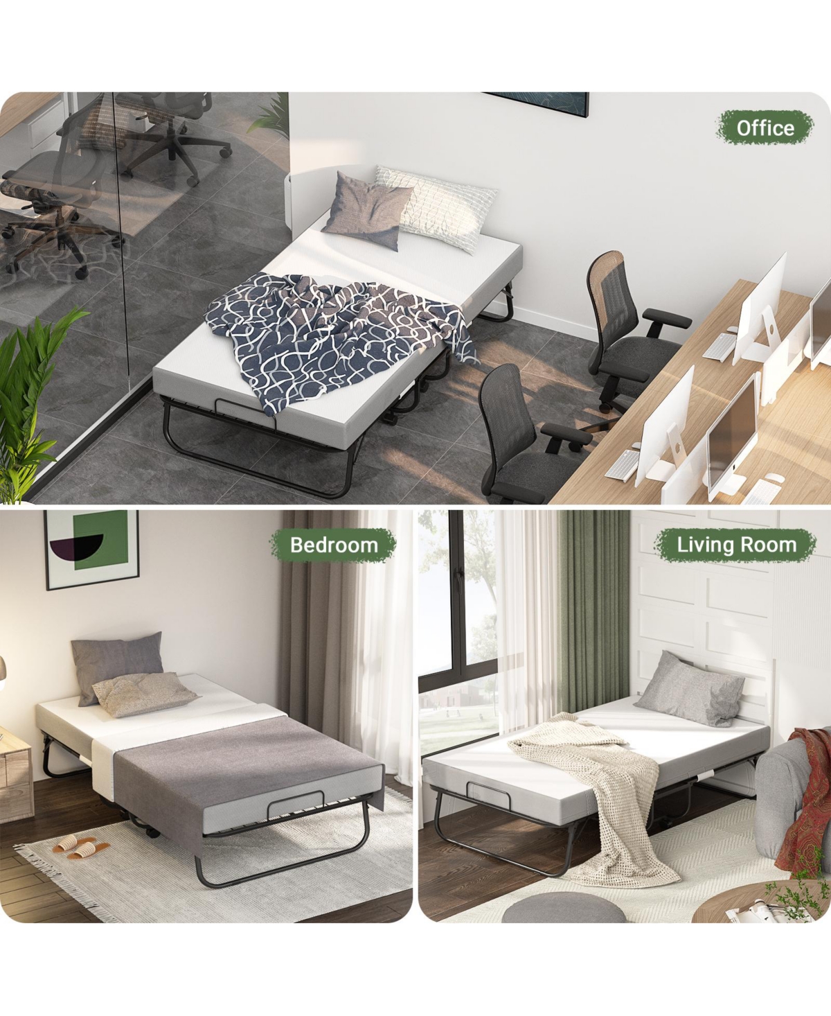 Aheaplus Foldable Rollaway Bed with Storage Cover