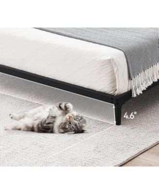 Queen Size Bed Frame 6 Inch Metal Platform Heavy Duty Low Bed Frame Sturdy Metal Slats Matte Black