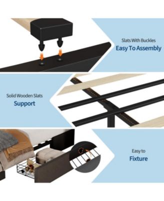 Queen Size Upholstered Platform Bed Frame
