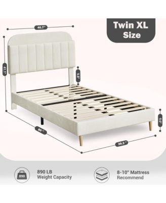 Twin XL Bed Frame with Storage Headboard