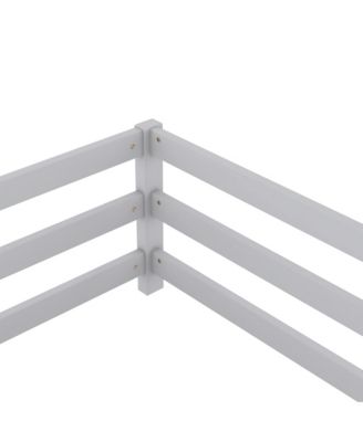 Pine Wood Twin Size Kids Floor Bed, Long-Lasting Montessori Floor Bed with Fence for Girls, Boys