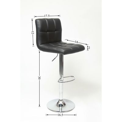 Faux Leather Adjustable Hydraulic Bar Stool, Set of 2