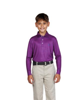 Mini Houndstooth Long Sleeve Performance Polo