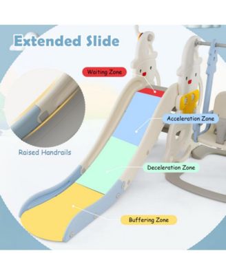 Toddler Indoor Playground 7 in 1 Slide and Swing Playset with Basketball Hoop and Climber