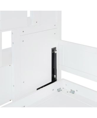 Full Over Full Size Murphy Bed with Hydraulic Lift & Desk Design