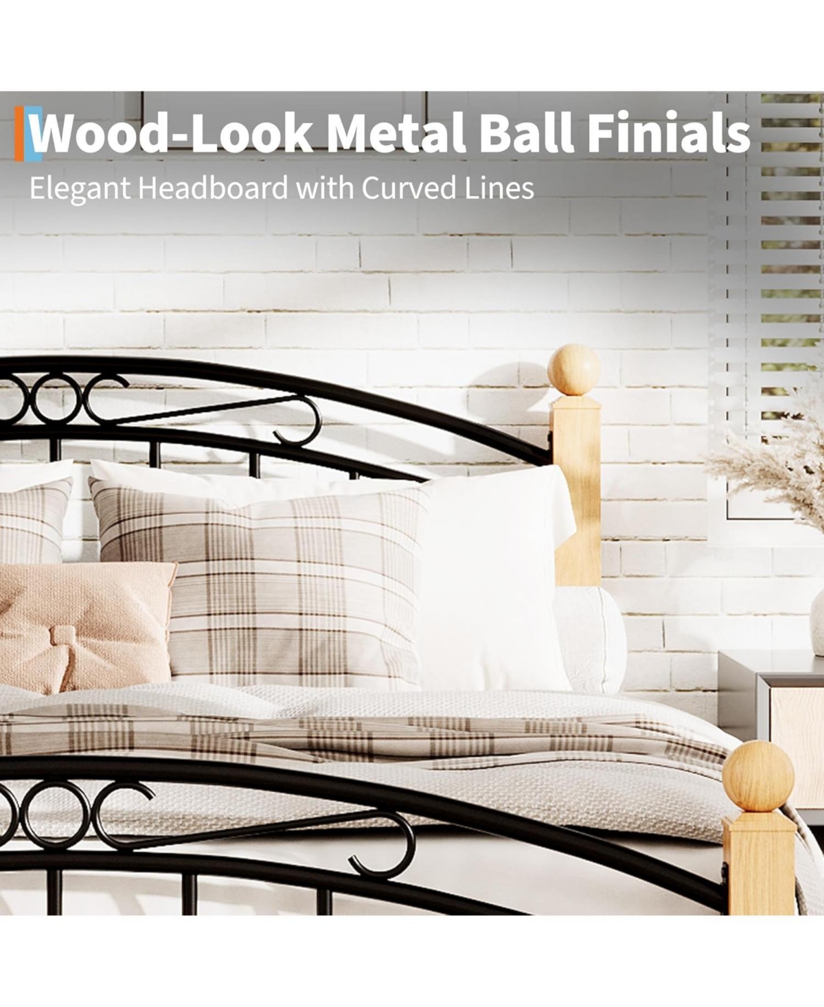 gaomon Full Metal Bed Frame with Headboard and Footboard, Classic Platform with Storage