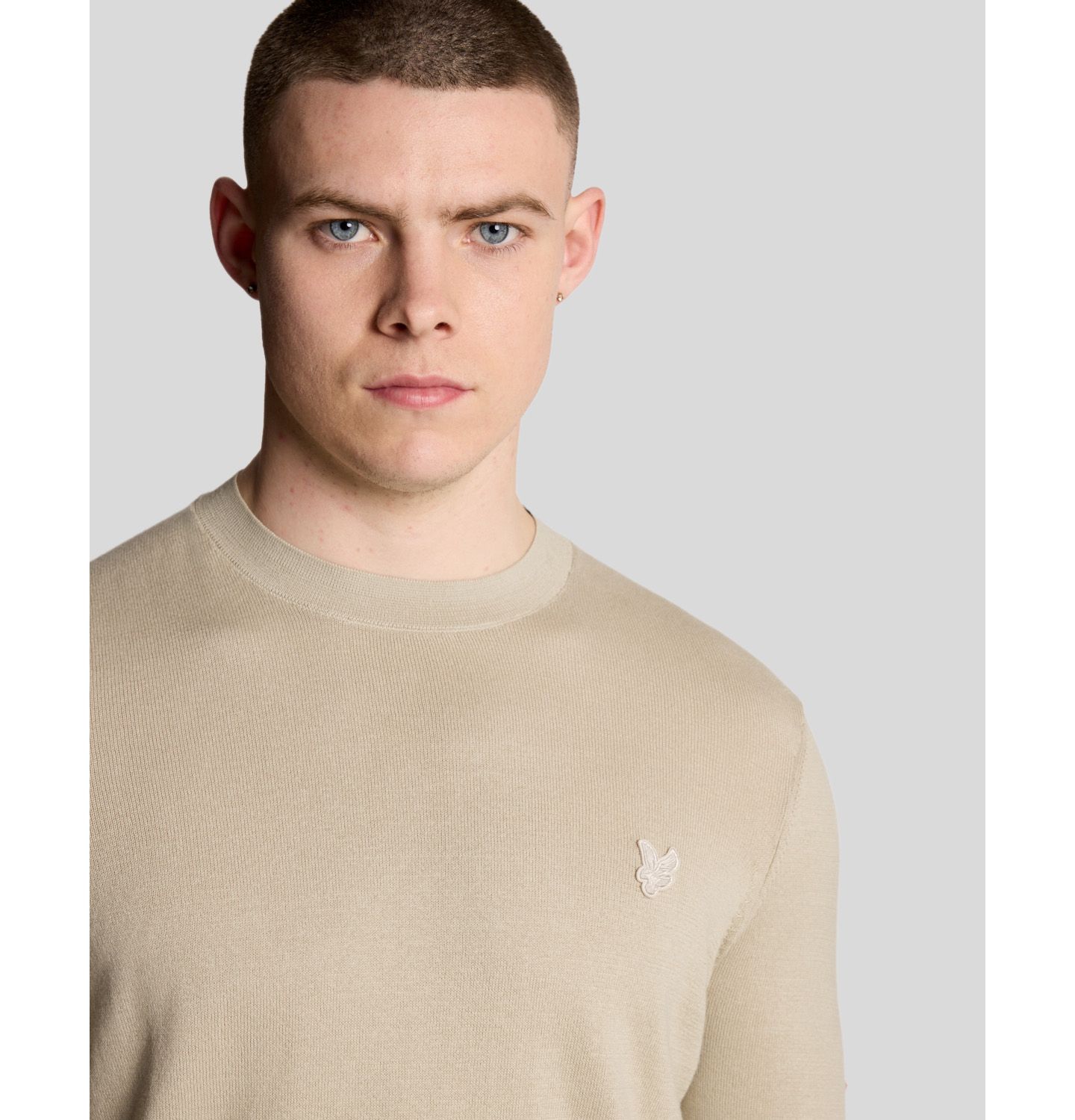 Мужской свитер Lyle & Scott Tonal Superfine Crew Neck, цвет: Серый — фото 7