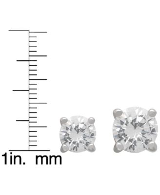 3-Pc. Lab Grown White Sapphire (3.62 ct. t.w.) Cross Pendant Necklace And Stud Earrings Set in Sterling Silver