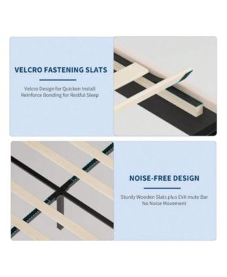 Upholstered LED Bed Frame with Headboard and Footboard Velvet Princess Platform Bedframe for Kids or Girls Wooden Slats Support No Box Spring