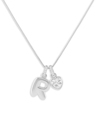 Sterling Silver Initial Charm Necklace in Holiday Ornament, Macy's Exclusive