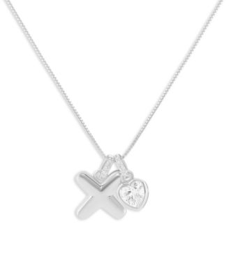 Sterling Silver Initial Charm Necklace in Holiday Ornament, Macy's Exclusive