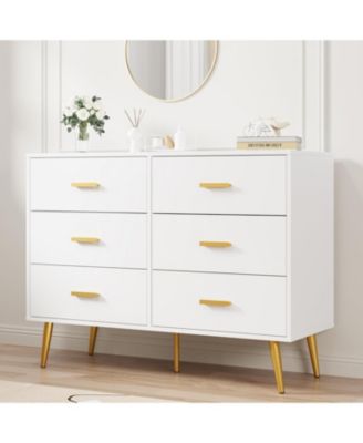 6-Drawer Dresser for Bedroom, 41.7" Wide Cabinet, Fabric Storage Tower, Steel Frame, Closet Organizer, Living Room, Hallway