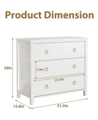 3-Drawer Boho Rattan Dresser, Tall Modern Chest for Bedroom, Closet, Living Room, Nursery, Large Storage Cabinet