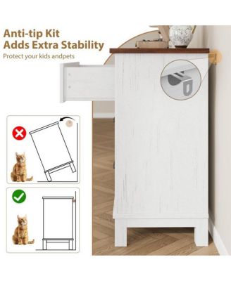 6-Drawer Modern Wooden Dresser, 47" Wide Storage Chest, Freestanding Closet Organizer for Bedroom, Living Room