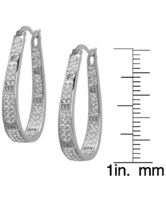 Crystal Stone Inside-Out Hoop Earrings