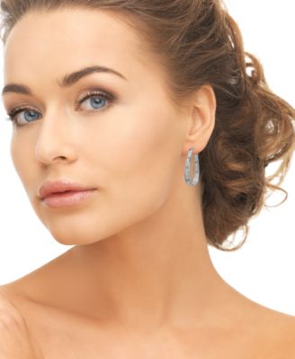 Crystal Stone Inside-Out Hoop Earrings