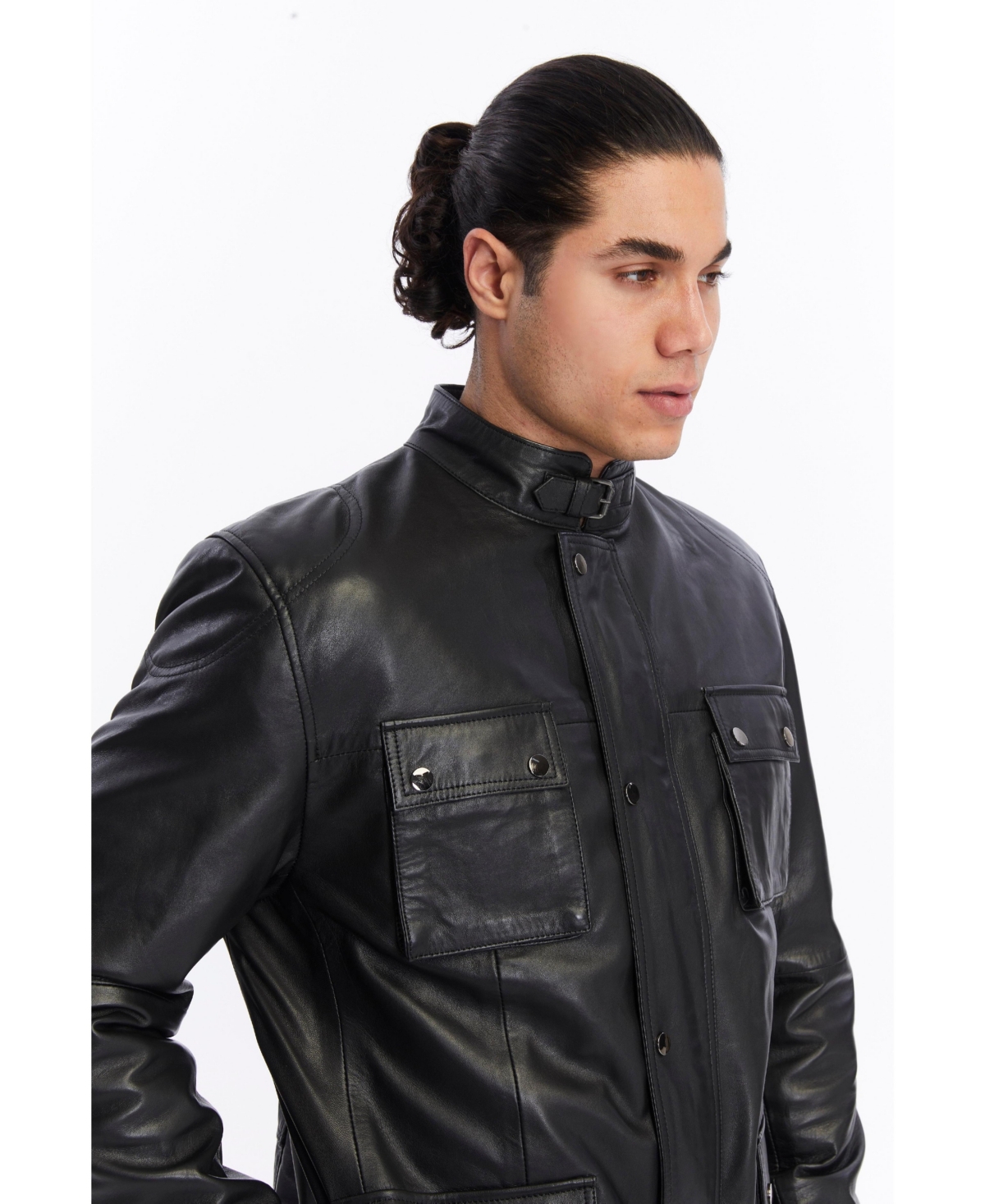 Furniq Uk Men's Utility Leather Jacket