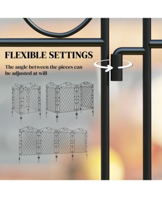 Garden Border Edging Fencing 11.5' Round Vines Design, 4-Pack