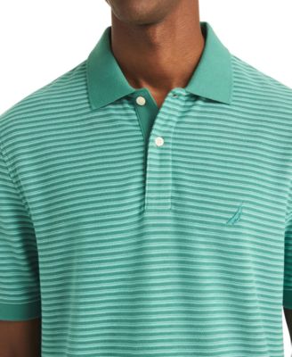 Men's Striped Spread Collar Polo Shirt