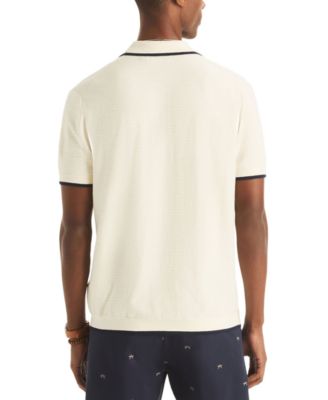 Men's Textured Short-Sleeve Polo Shirt